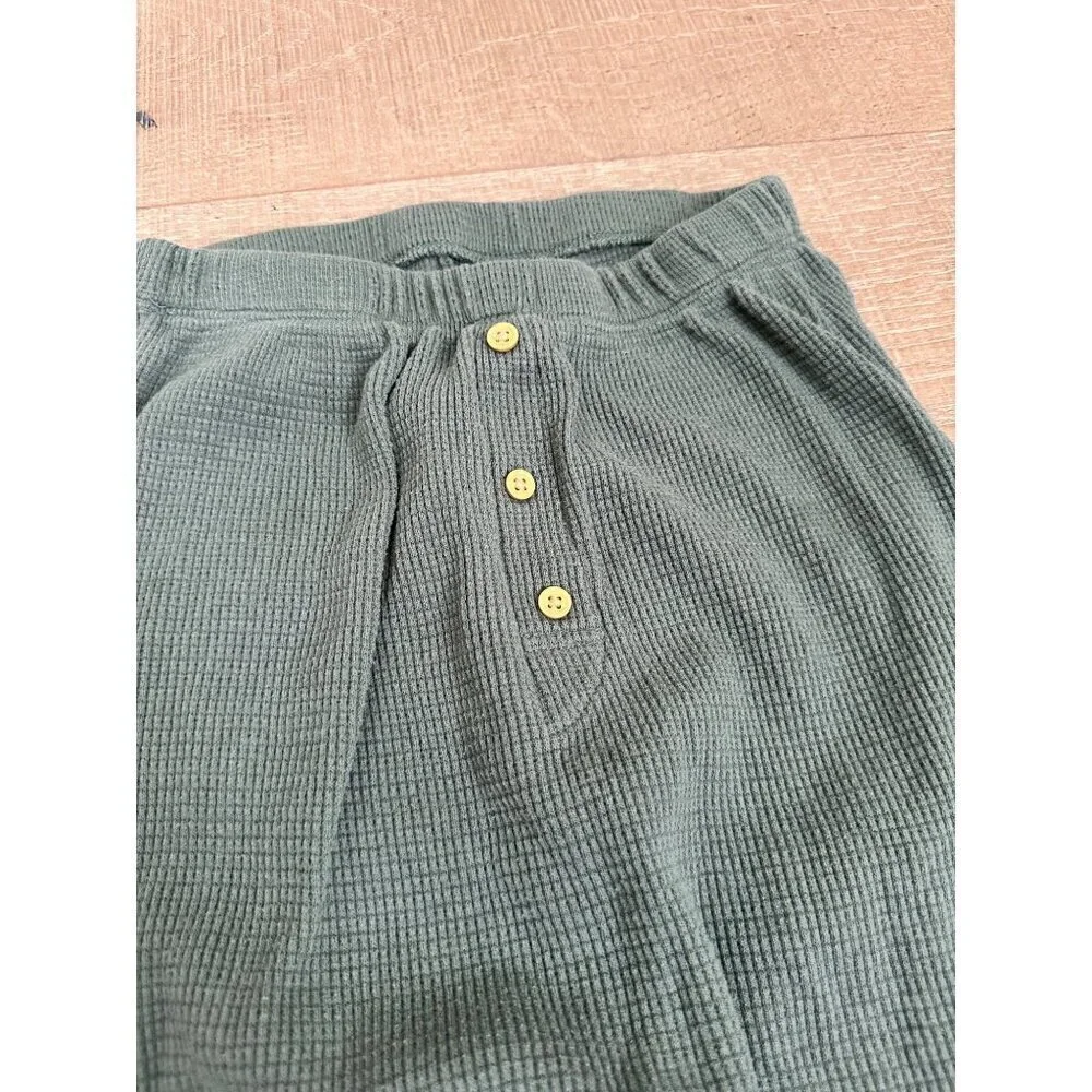 Little Co. Size 5T Toddler Waffle Knit Jogger Pants With Button Front In Sage Gr